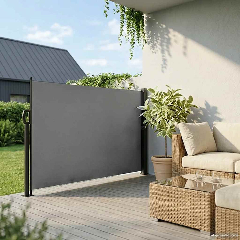 Copertină laterală retractabilă, antracit, 160 x 600 cm
