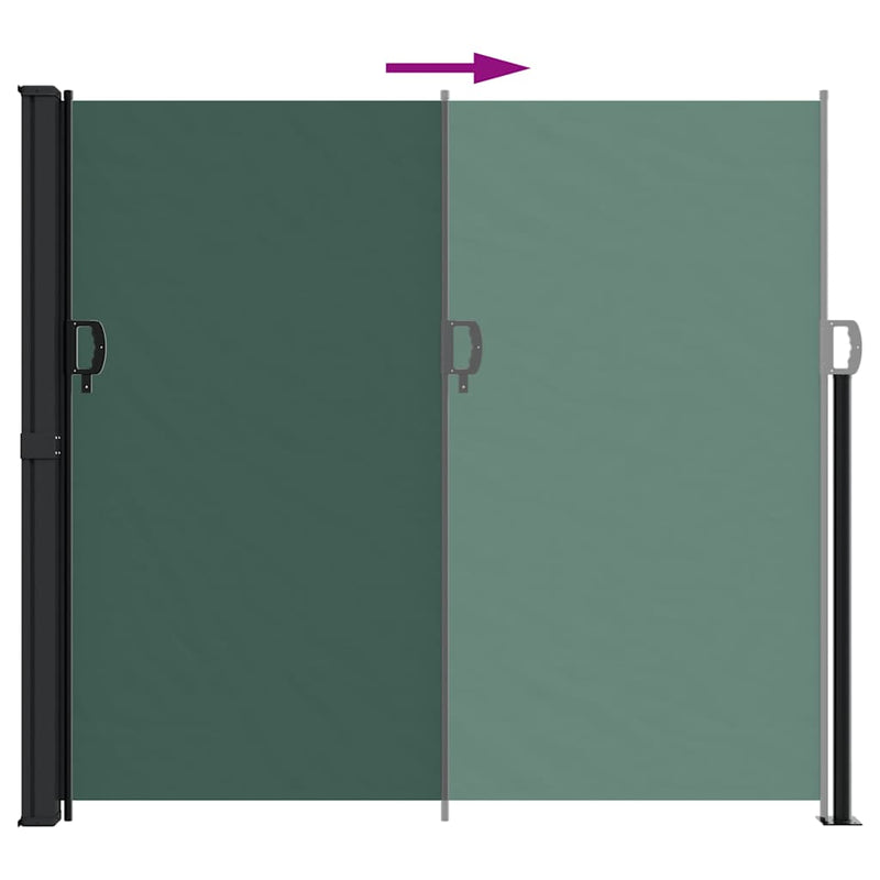Copertină laterală retractabilă, verde închis, 180x600 cm