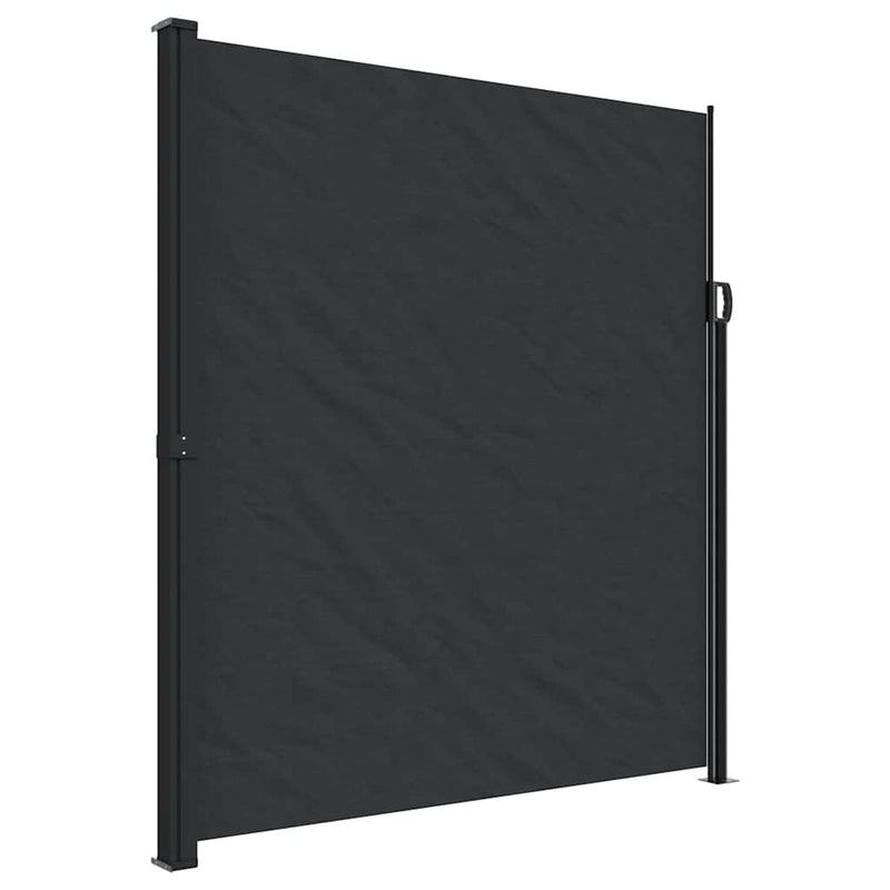 Copertină laterală retractabilă de terasă, negru, 220x600 cm