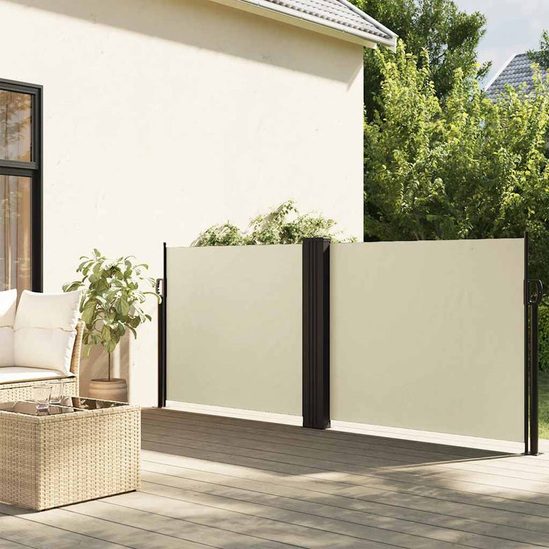 Copertină laterală retractabilă, crem, 120 x 600 cm