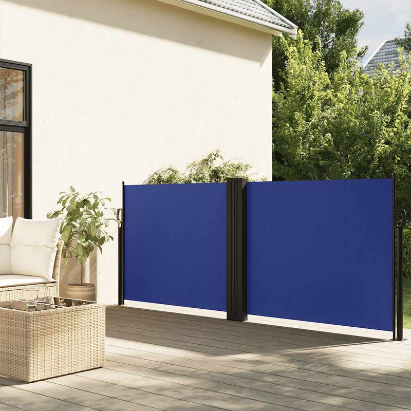 Copertină laterală retractabilă, albastru, 120 x 600 cm