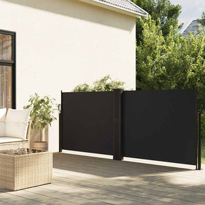 Copertină laterală retractabilă, negru, 140x600 cm
