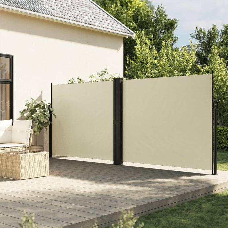 Copertină laterală retractabilă, crem, 160 x 600 cm