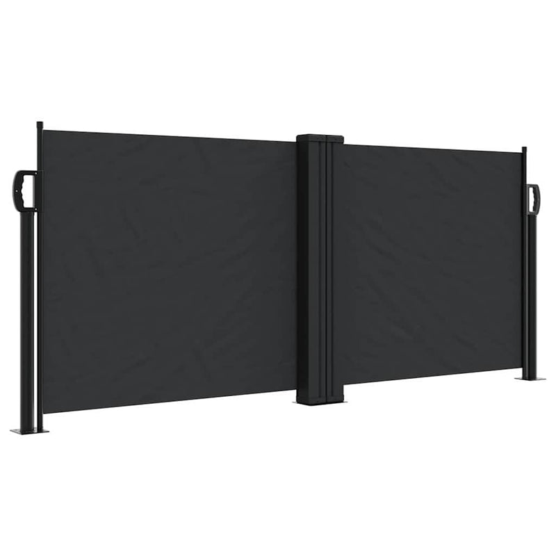 Copertină laterală retractabilă, negru, 100 x 1000 cm