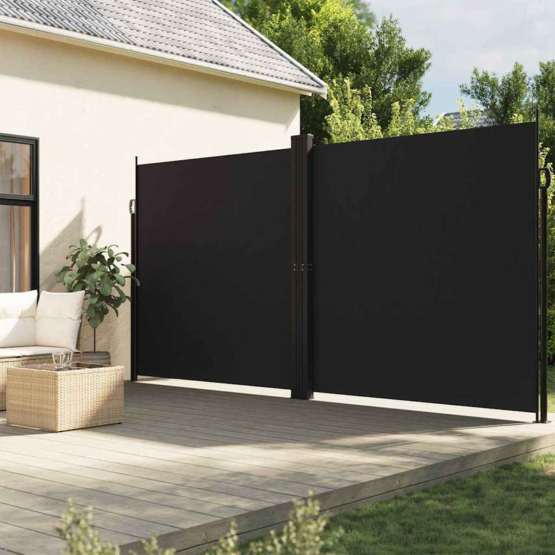 Copertină laterală retractabilă, negru, 200x1200 cm