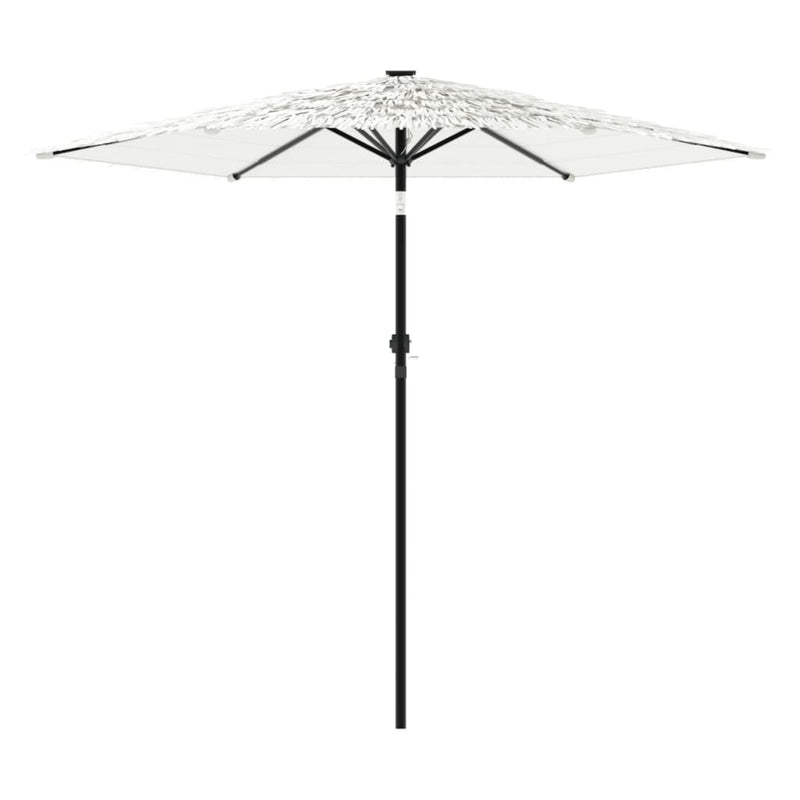 Umbrelă soare de grădină stâlp din oțel, alb 268x268x226cm