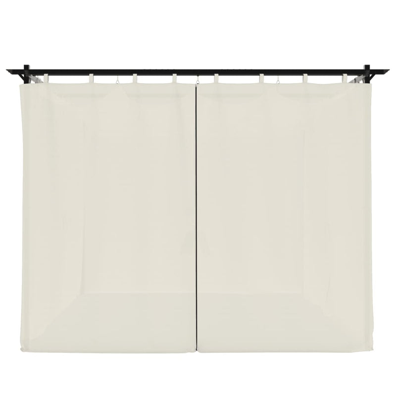 Pavilion cu draperii, gri taupe, 3x3 m, oțel