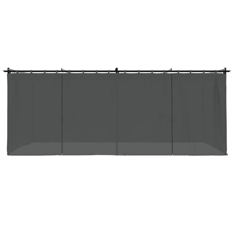Pavilion cu draperii, antracit, 6x3 m, oțel