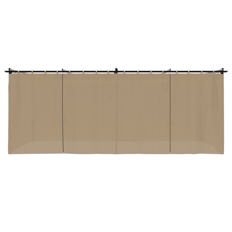 Pavilion cu draperii, gri taupe, 6x3 m, oțel