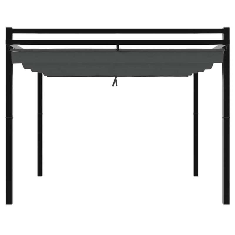 Foișor de grădină acoperiș retractabil antracit 3x3 m aluminiu
