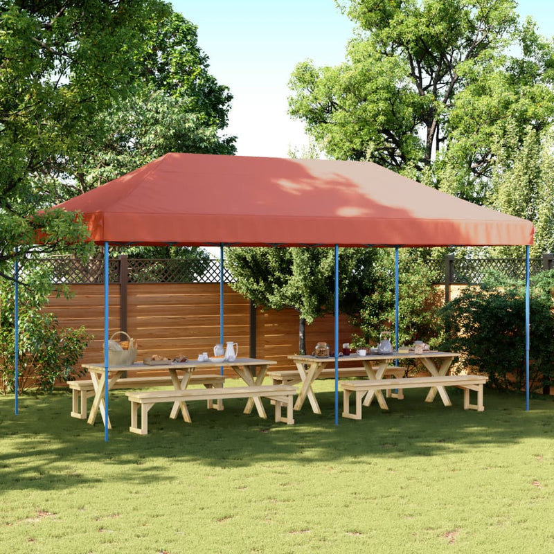 Cort de petrecere pliabil Pop-Up, 580x292x315 cm, teracotă
