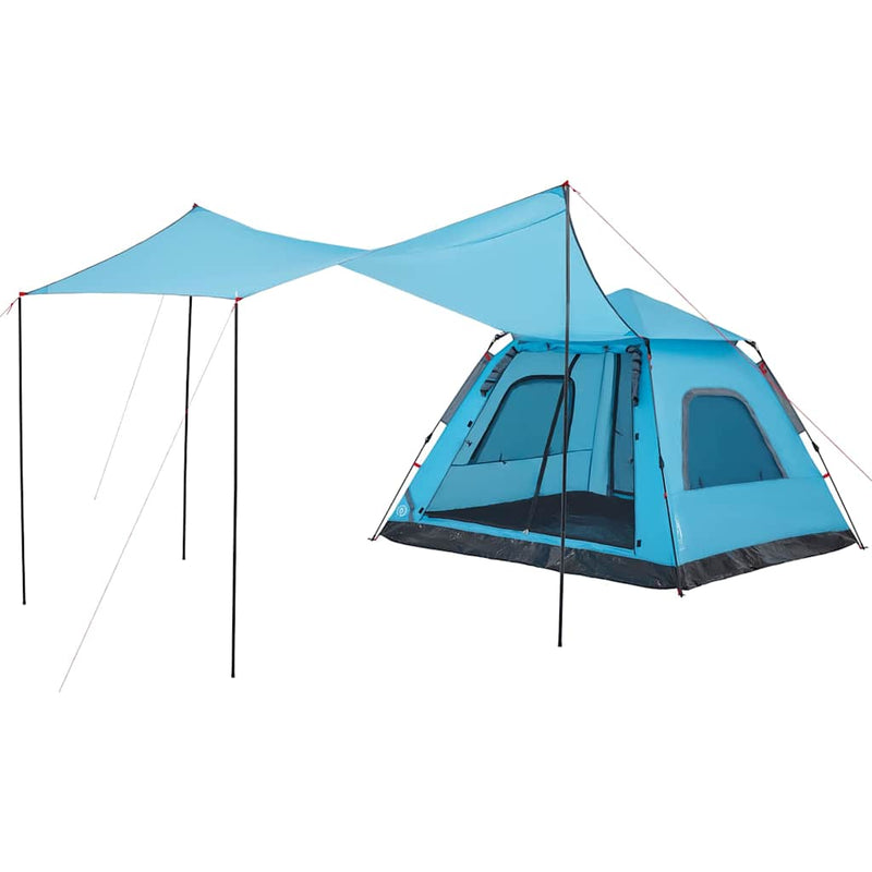Cort de camping cupolă 5 persoane, setare rapidă, albastru