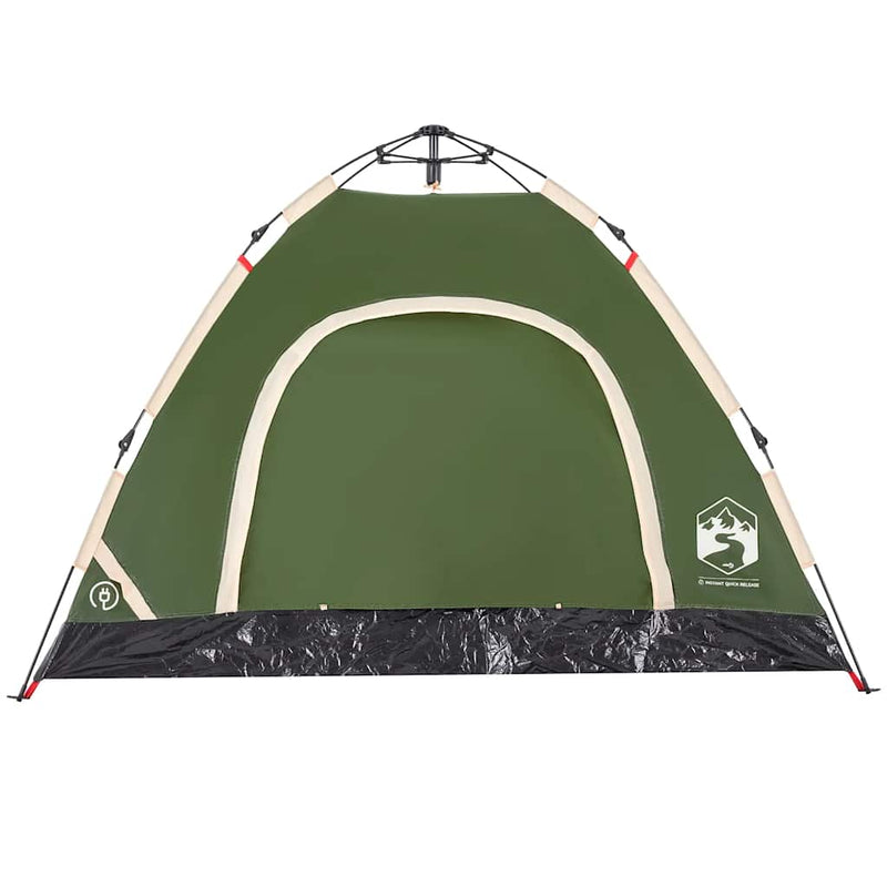 Cort de camping pentru 3 persoane, setare rapidă, verde