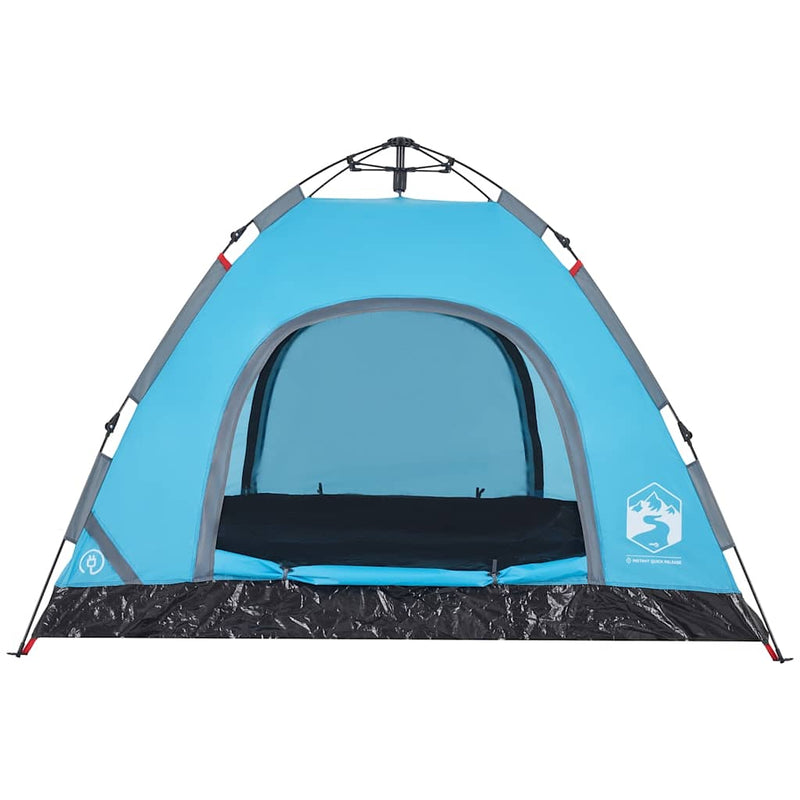 Cort de camping pentru 3 persoane, setare rapidă, albastru