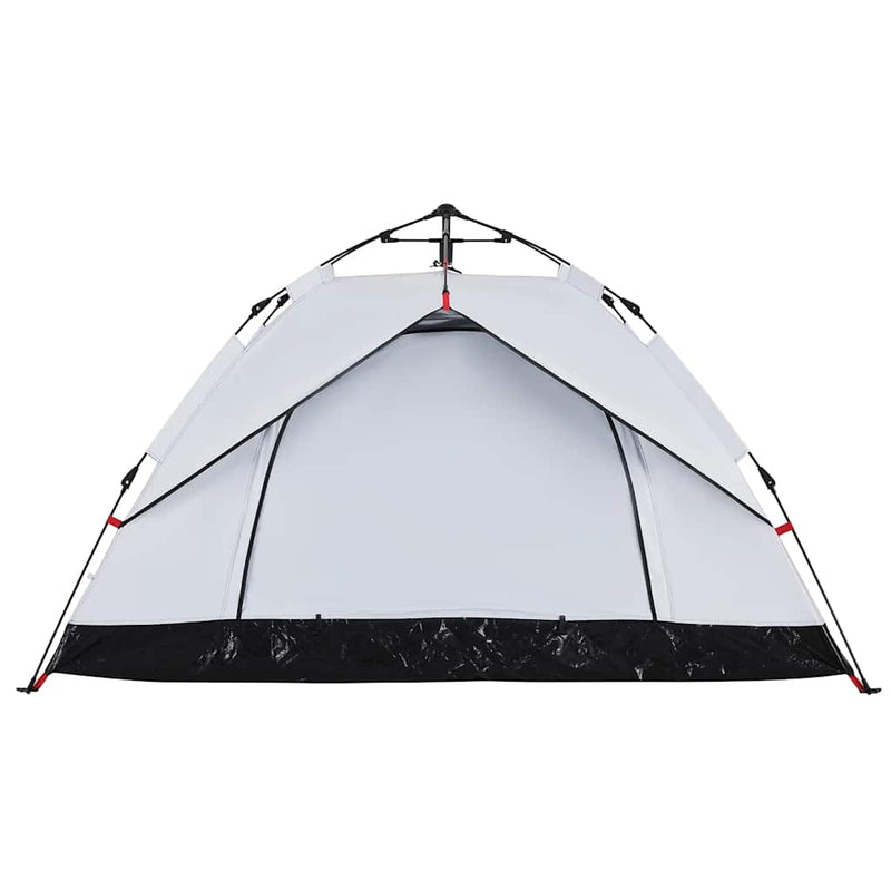 Cort de camping 2 persoane, alb opac, setare rapidă, țesătură