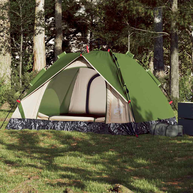 Cort de camping cupolă 3 persoane, setare rapidă, verde