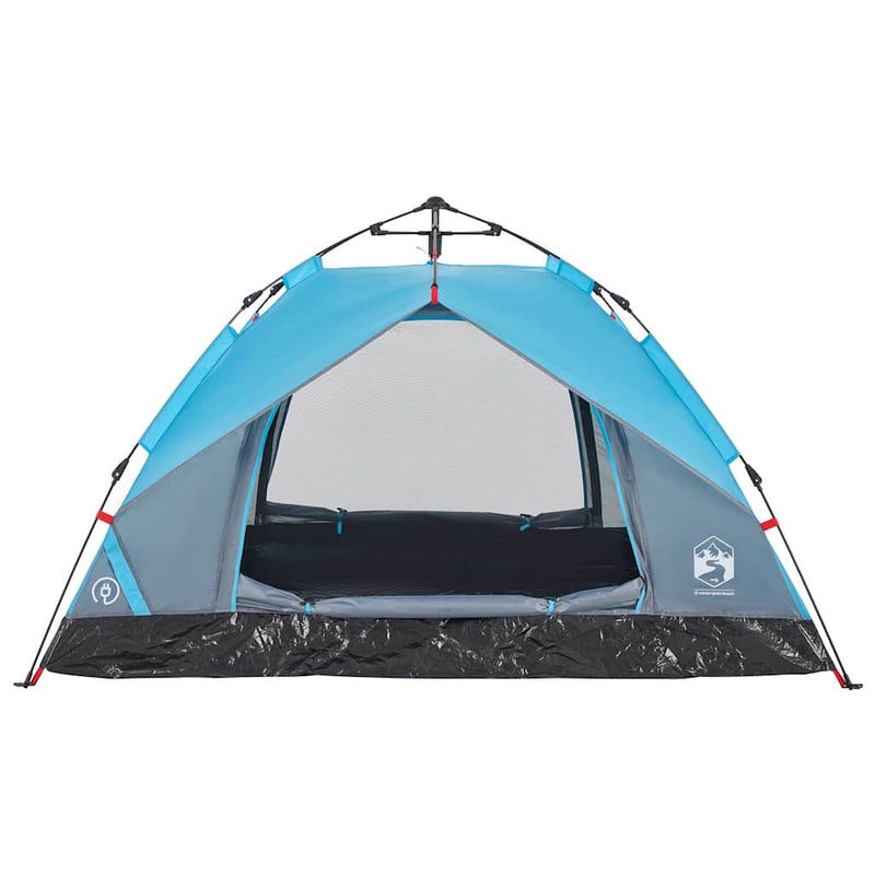 Cort de camping cupolă 3 persoane, setare rapidă, albastru
