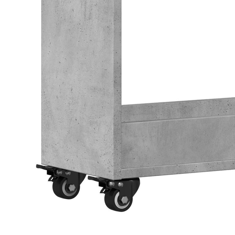 Dulap cu roți, gri beton, 60x22x79 cm, lemn prelucrat