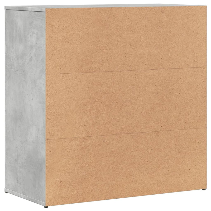 Servantă, gri beton, 79x38x80 cm, lemn compozit