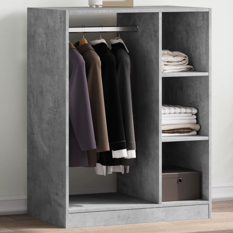 Dulap, gri beton, 77x48x102 cm, lemn prelucrat