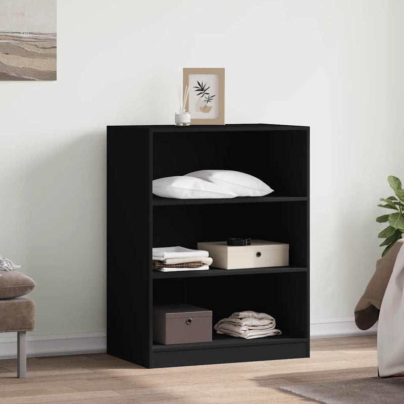 Dulap, negru, 77x48x102 cm, lemn prelucrat