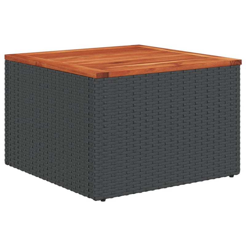 Set canapele de grădină cu 9 piese și perne, poliratan negru
