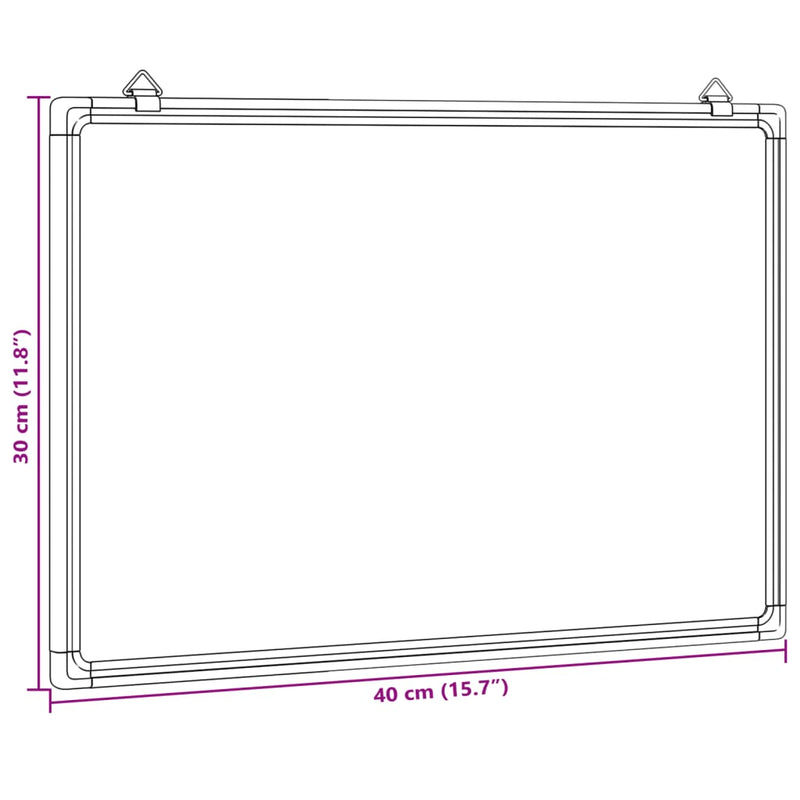 Tablă magnetică, alb, 40x30x1,7 cm, aluminiu