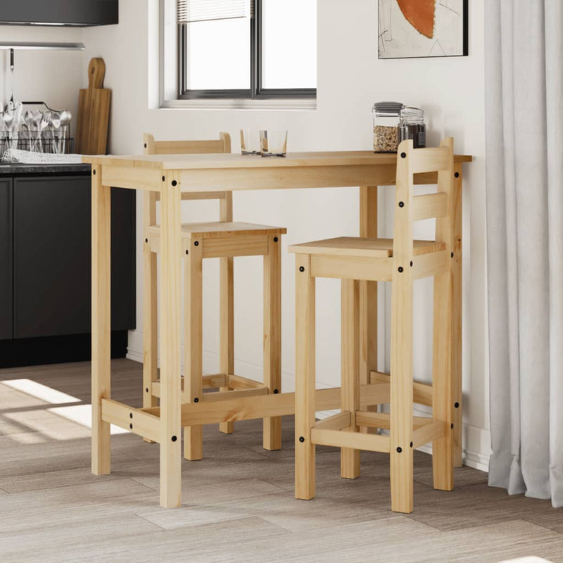 Set mobilier de bar, 3 piese, lemn masiv de pin