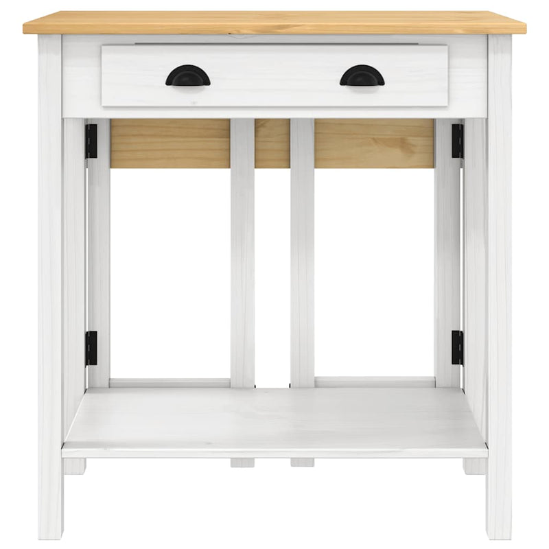 Set mobilier de bar, 3 piese, alb, lemn masiv de pin