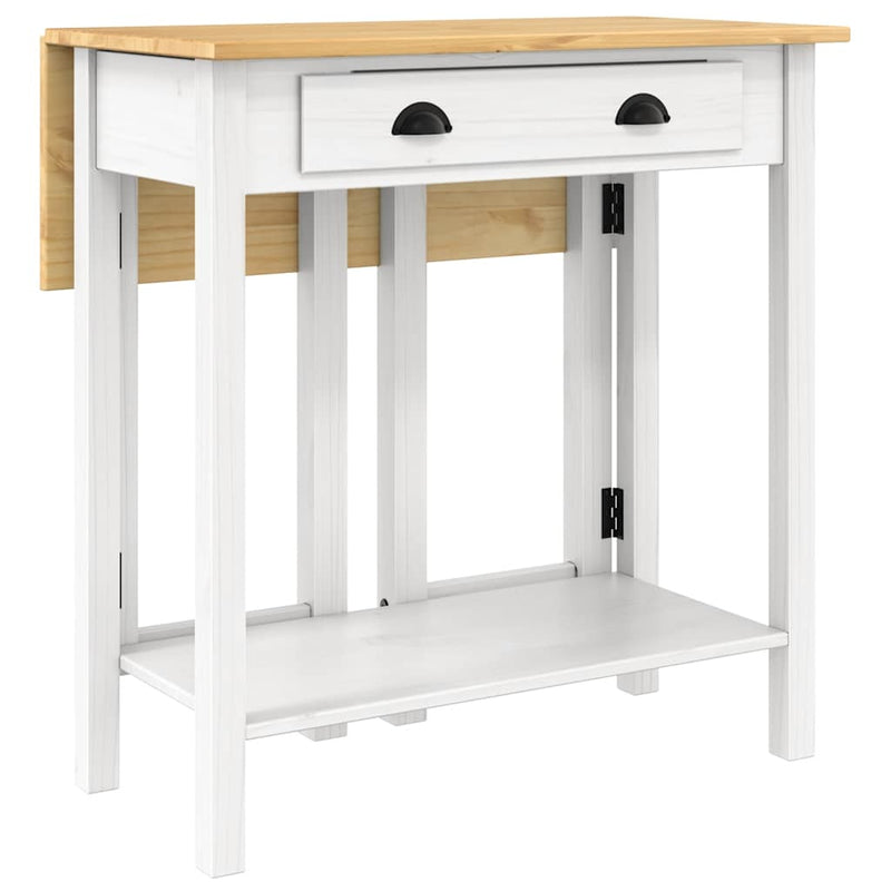 Set mobilier de bar, 3 piese, alb, lemn masiv de pin
