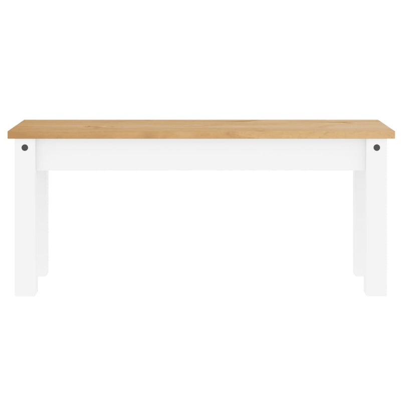 Banchetă de bucătărie PANAMA, alb, 105x30x45 cm, lemn masiv pin
