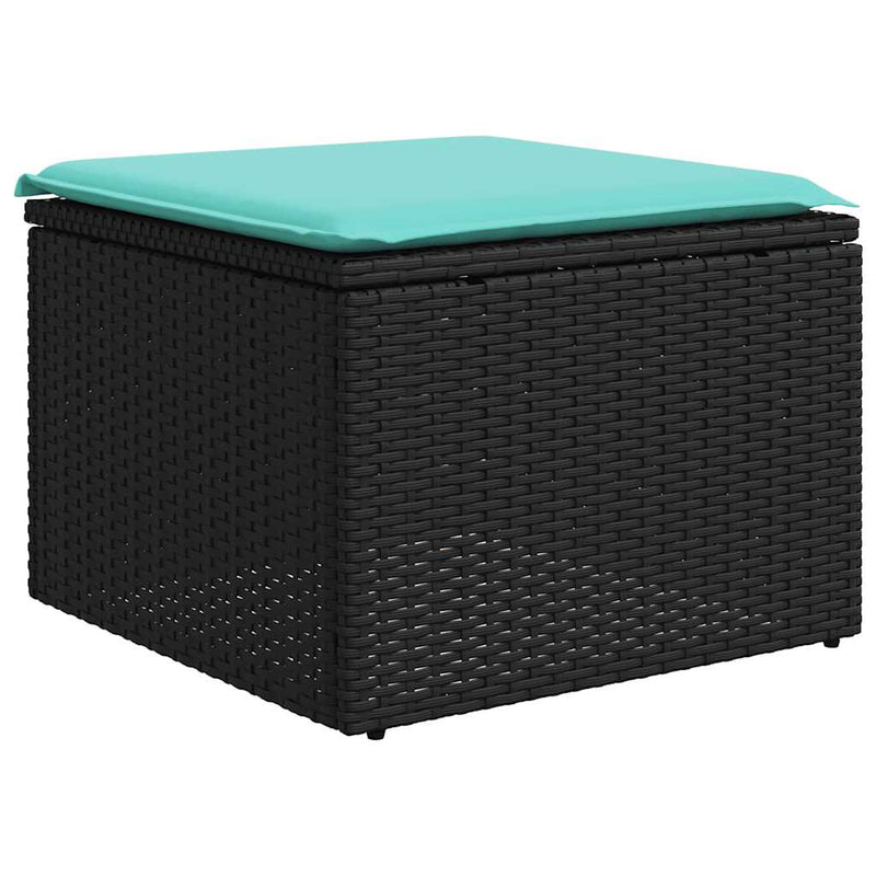 Set canapele de grădină cu 11 piese și perne, poliratan negru