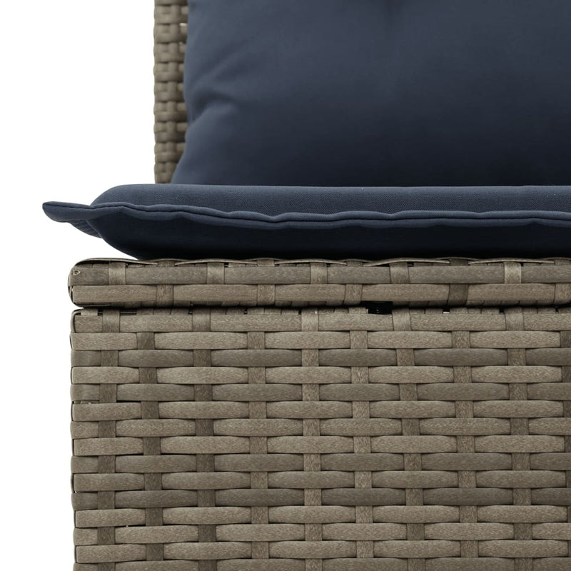 Set canapele de grădină cu 10 piese și perne, gri, poliratan