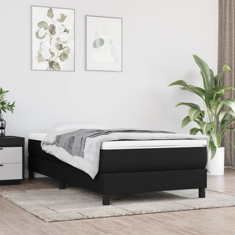 Saltea cu arcuri buzunar, fermitate medie, negru, 120x190x20 cm, textil