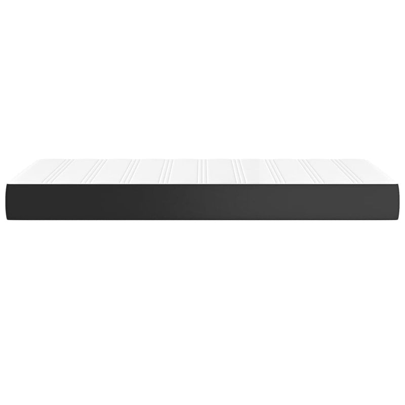 Saltea cu arcuri buzunar, fermitate medie, negru, 120x190x20 cm, piele ecologică