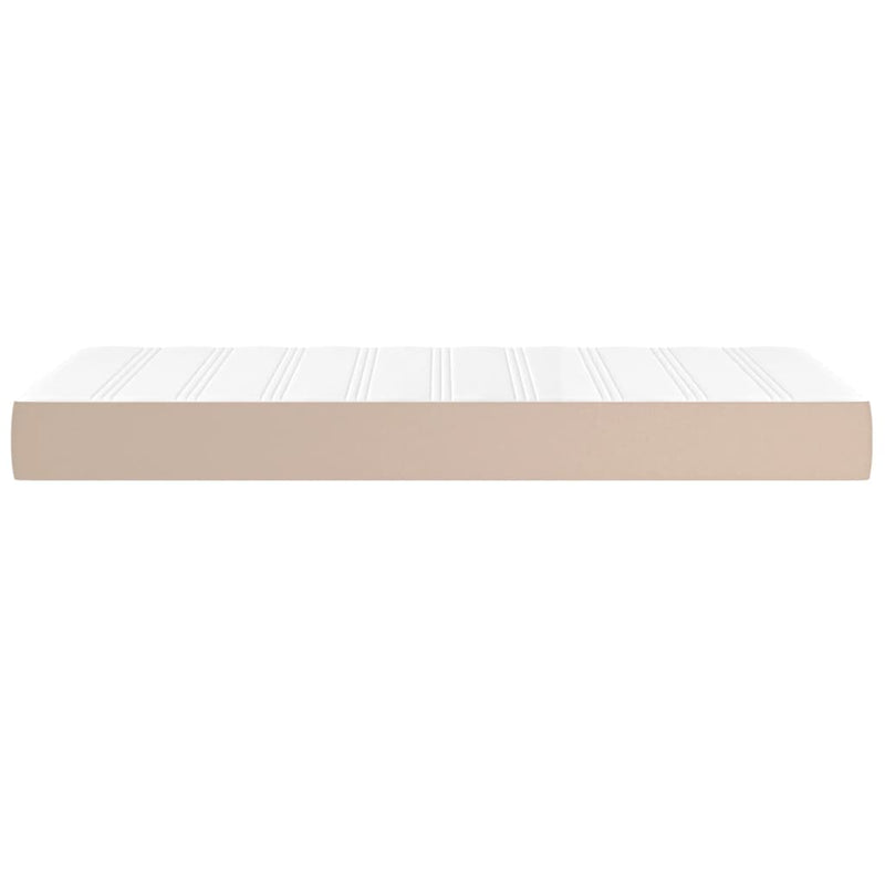Saltea cu arcuri buzunar, fermitate medie, cappuccino, 120x190x20 cm, piele eco