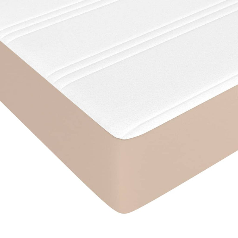Saltea cu arcuri buzunar, fermitate medie, cappuccino, 120x190x20 cm, piele eco
