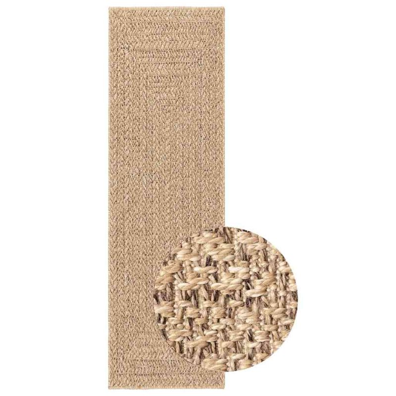 Covor ZIZUR aspect iută, 80x250 cm, pentru interior și exterior