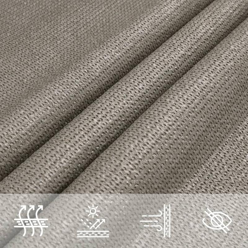 Pânză parasolar gri deschis 3x4x5m HDPE 160 g/m² triunghiular