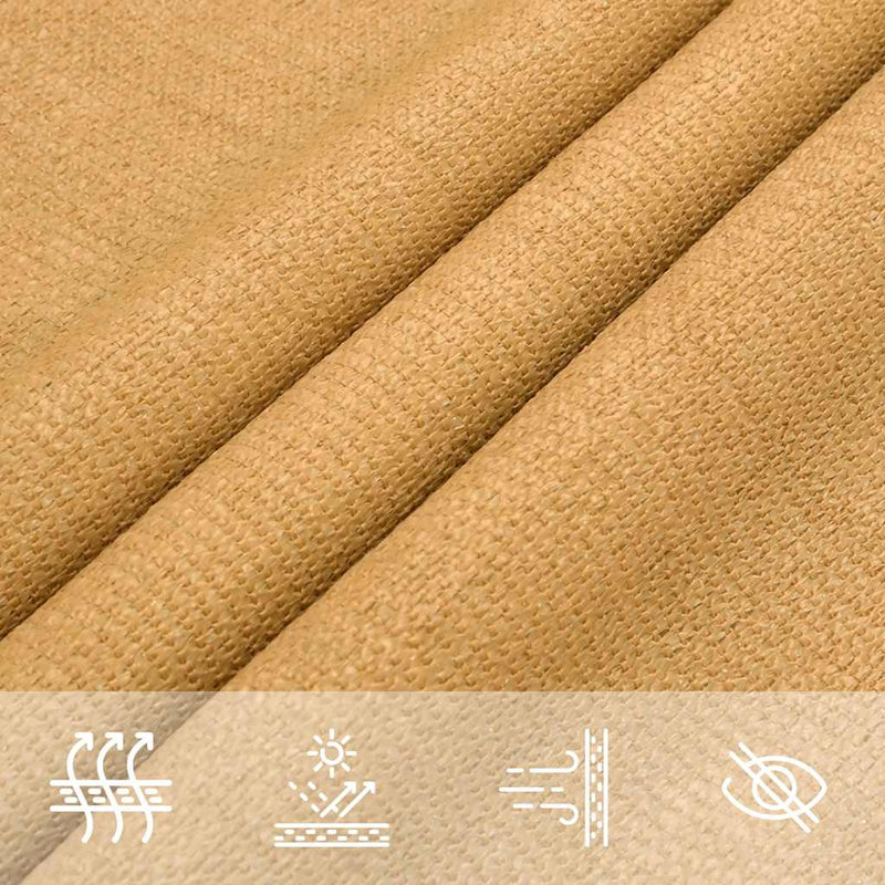 Pânză parasolar nisipiu triunghiular 3,5x3,5x4,9m HDPE 160 g/m²