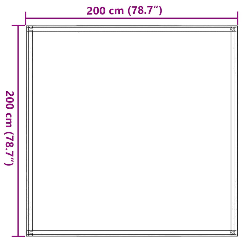 Covor pentru cort, verde deschis, 200x200 cm, HDPE