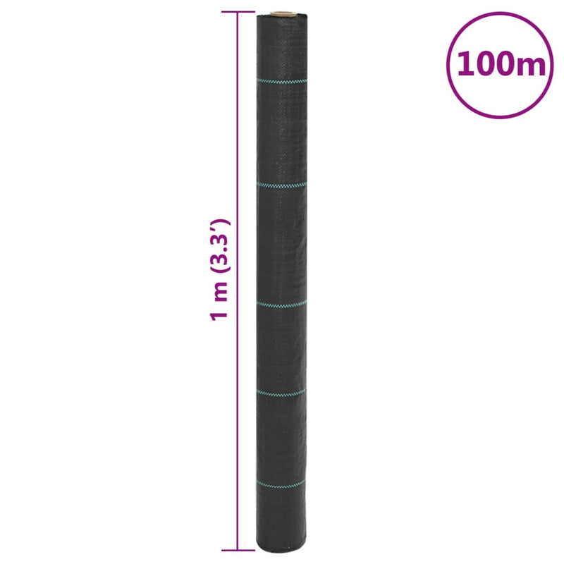 Membrană antiburuieni, negru, 1x100 m, PP