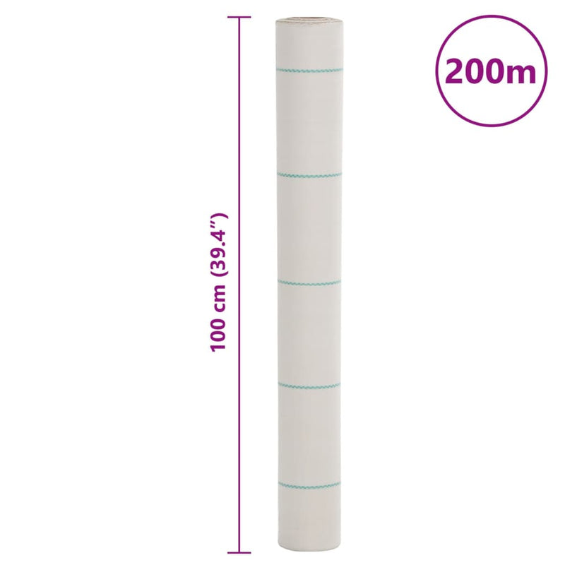 Membrană antiburuieni, alb, 1x200 m, PP