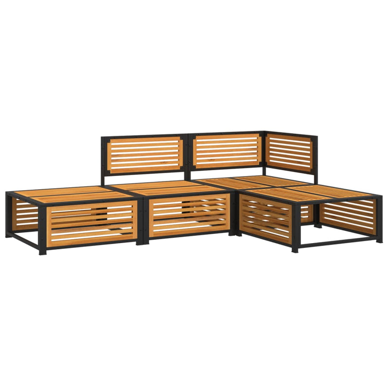 Set canapele de grădină cu perne, 4 piese, lemn masiv de acacia