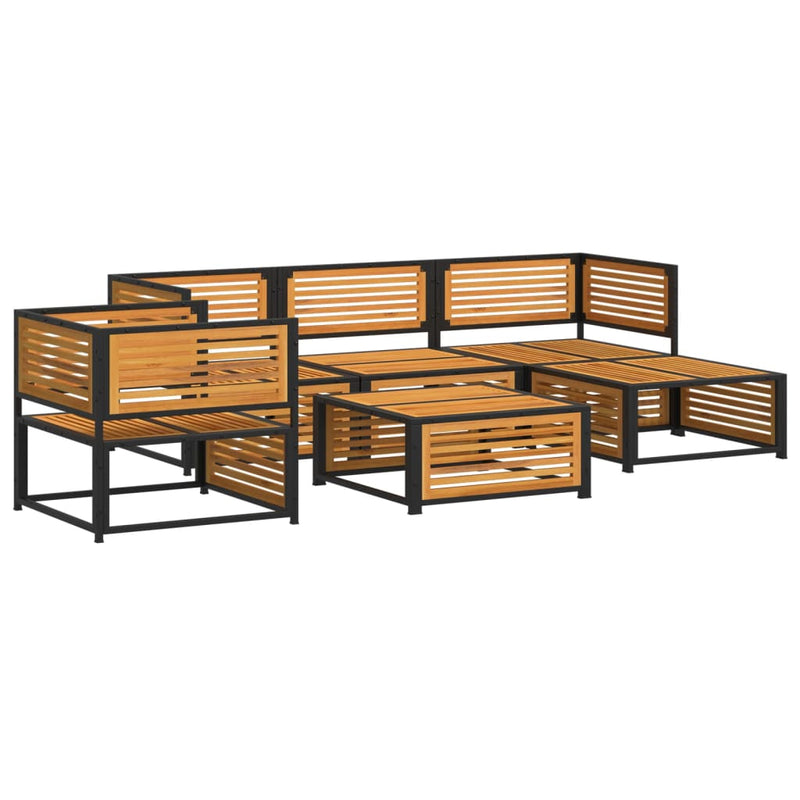 Set de canapele grădină cu perne, 6 piese, lemn masiv acacia