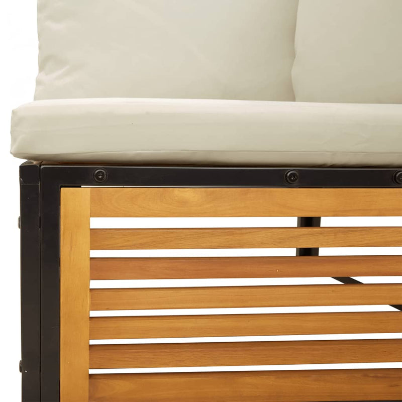 Set canapea de grădină, 2 piese, cu perne, lemn masiv de acacia