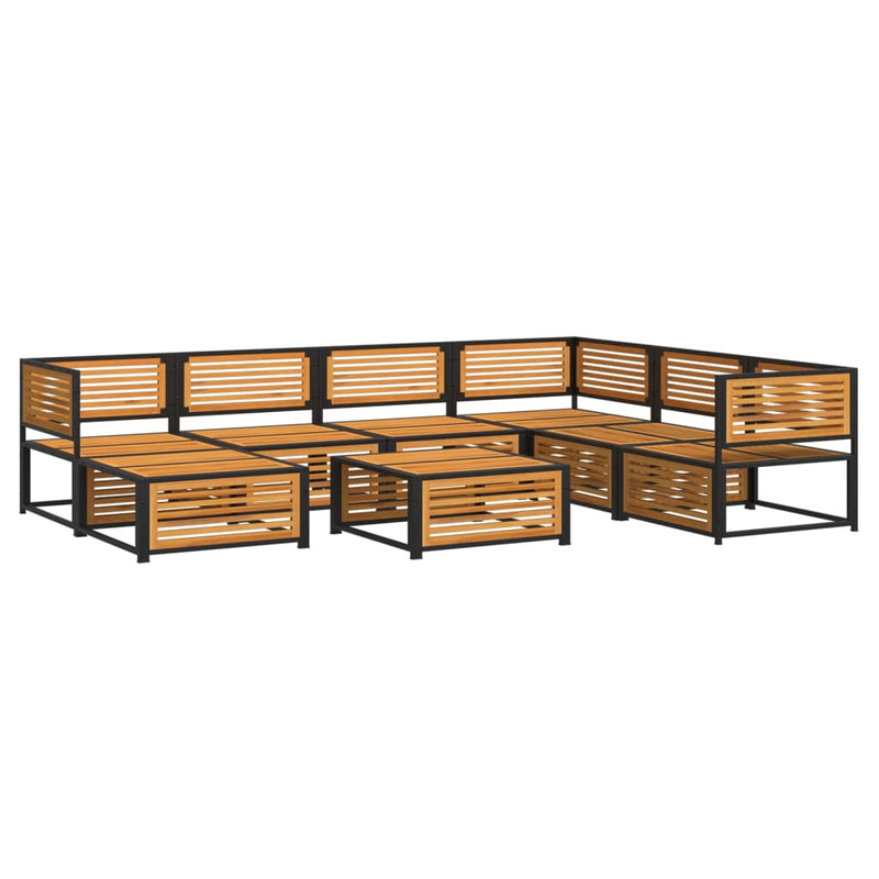 Set de canapele de grădină cu perne, 8 piese, lemn masiv acacia