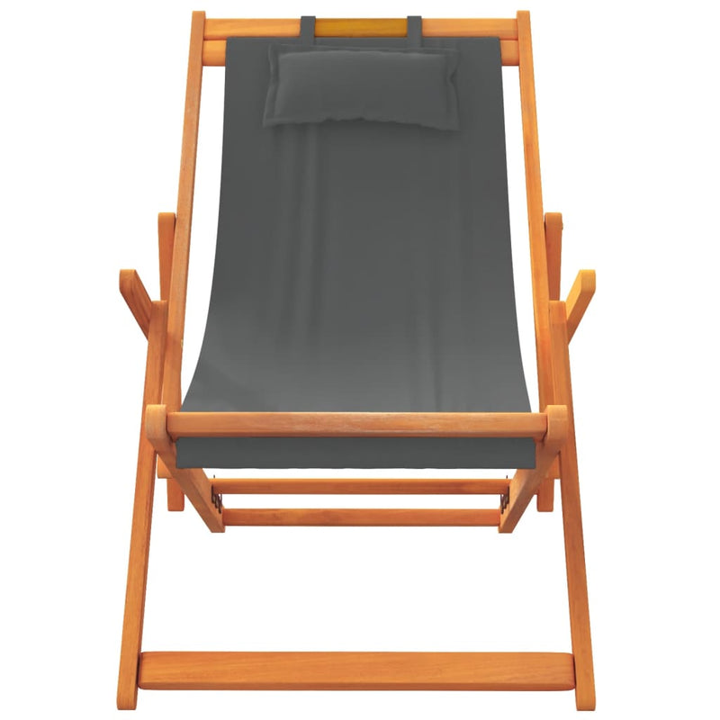 Scaune pliante 2 buc. Material textil gri