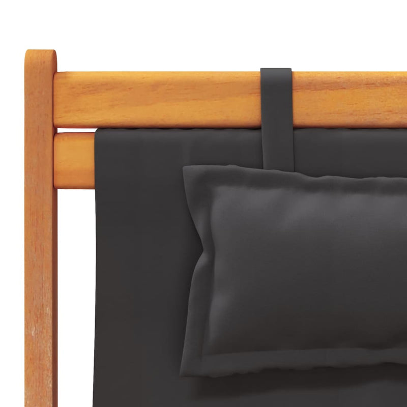 Scaune pliante 2 buc. Material textil negru
