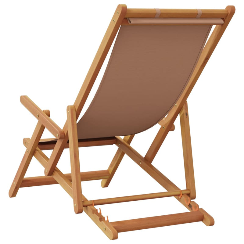 Scaune pliante 2 buc. Material textil taupe și lemn masiv
